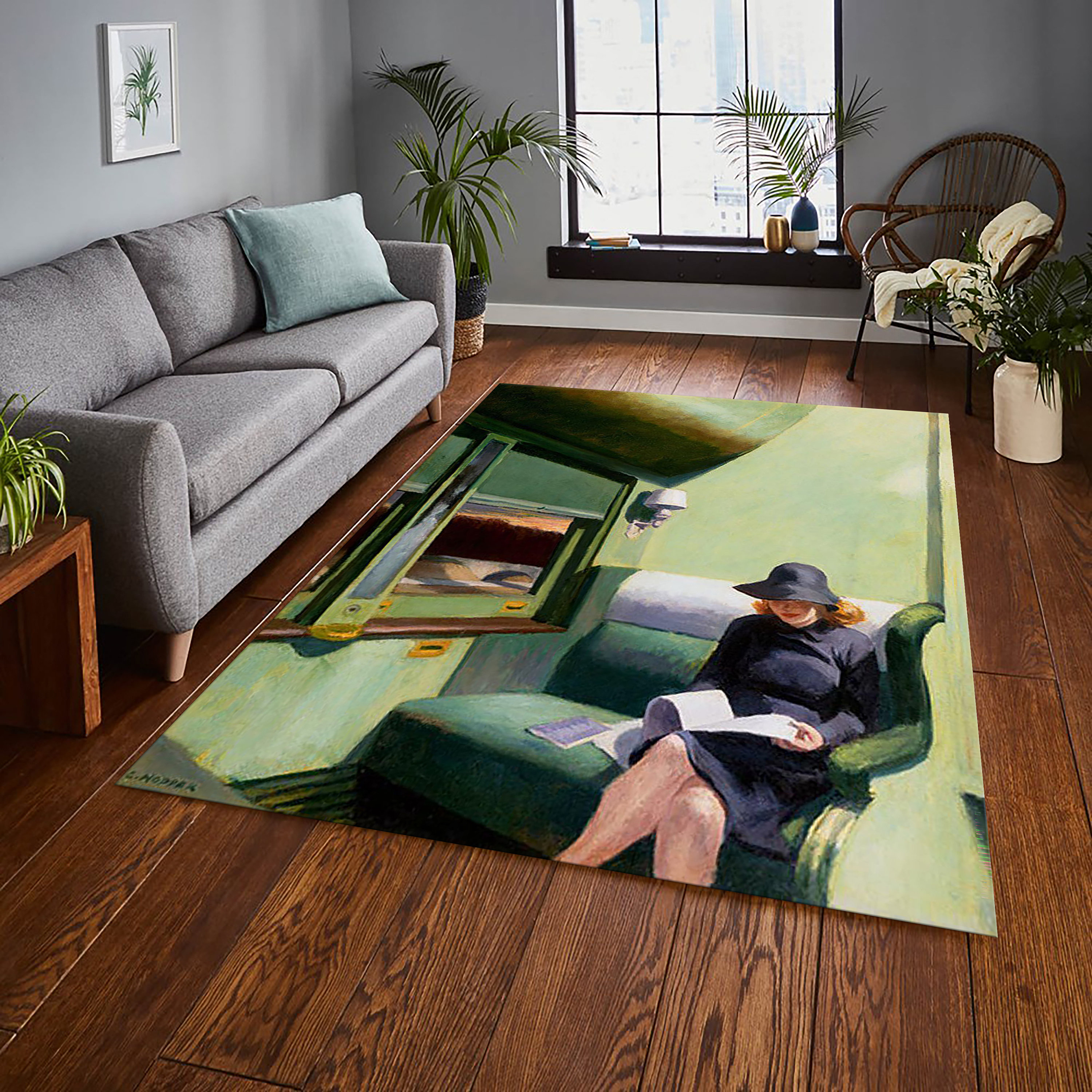 Reading Woman Rug, Pictorial Rug, Artistic Rug, Black White Rug ...