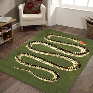 Snake Rug, Wild Animal Rug, Snake Carpet, Artistic Rug, Artistic Carpet, Luxury Decor for Room, Modern Carpet, Cool Rug