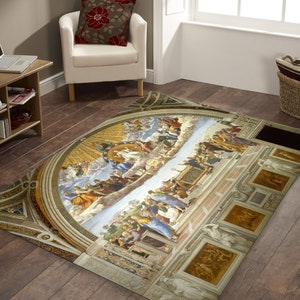 Christian Rug, Heaven Rug, Philosophy Rug, Light Colored Rug, Multicolored Rug, Artistic Rug, Luxury Decor for Room, Modern Carpet, Cool Rug