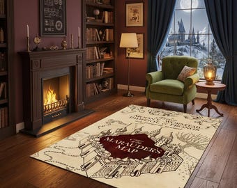 Marauder's Map Tapijt – Magisch vintage tapijt met op tovenarij geïnspireerd ontwerp