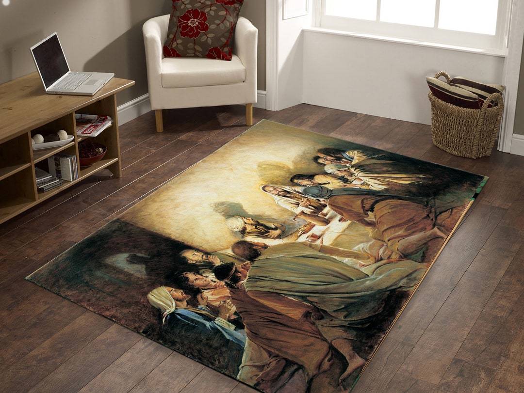 The Last Supper Rug Christian Rug Jesus Rug Luxury Decor Etsy