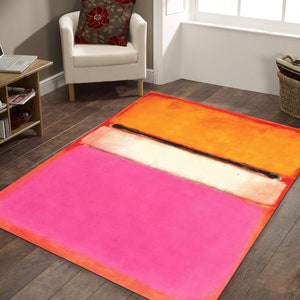 Portrait Rug, Portrait Carpet, Pink Orange Rug, Multicolored Rug, Artistic Rug, Luxury Decor for Room, Modern Carpet, Cool Rug