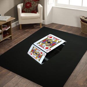 Tappeto da poker, tappeto da gioco di carte, tappeto da gioco di poker, tappeto di colore scuro, tappeto multicolore, tappeto artistico, arredamento di lusso per la stanza, tappeto moderno, tappeto fresco