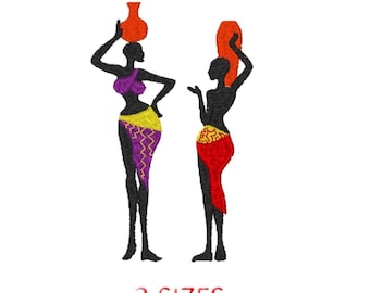 Afrikanische Frauen Stickdatei.
