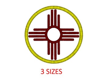 Zia Sun Embroidery Design: Native American Symbol (Digital File)