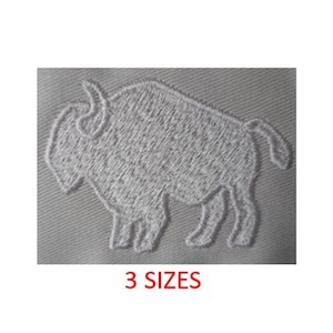 May include: White embroidered buffalo silhouette patch. 3 SIZES.