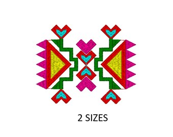 Native embroidery defign. Flowers, geometric pattern. 2 Sizes. Digital File.