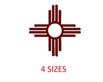 4 Sizes New Mexico Zia Symbol. Zia sun. Native American Machine Embroidery Design