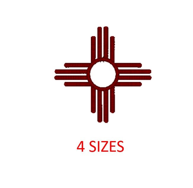 4 Sizes New Mexico Zia Symbol. Zia Sun. Native American Machine ...