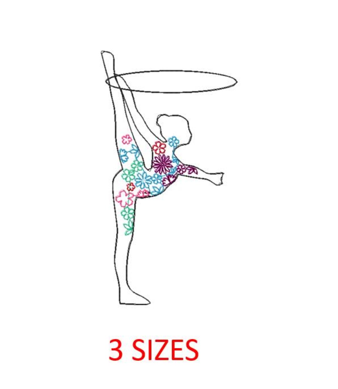 Rhythmic Gymnastics Outline Embroidery Design (digital File) - Etsy