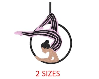 Woman Acrobat Embroidery Design: Circus Art (Digital File)