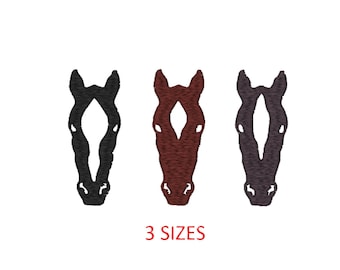 Horse Face Silhouette Embroidery Design (Digital File)