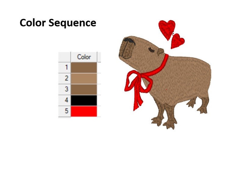 Capybara Love Embroidery Design (digital File) - Etsy Canada