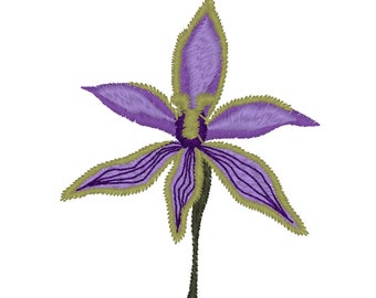 Purple Orchid Machine Embroidery Design (Digital File)