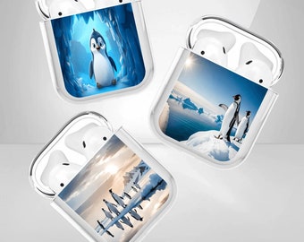Penguins Design Headphone Case Arctic Protective Cover for Airpods 3 2 Pro Galaxy Buds Live Beats Fit Studio WF