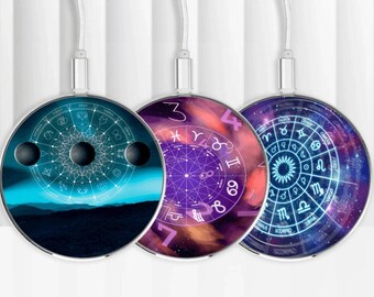 Star signs Mobile Charger 15W Fast Wireless Power Mat for all Qi Devices, Astrological charts Station, Hub, Pad, Dock, Plate, Base
