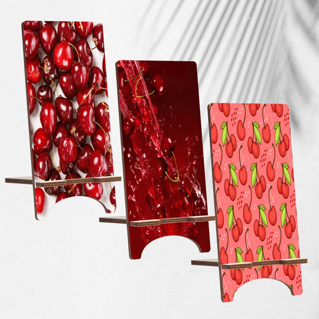 Cherry Wood Phone Stand Fruit Holder for iPhone 14 13 12 11 Etsy