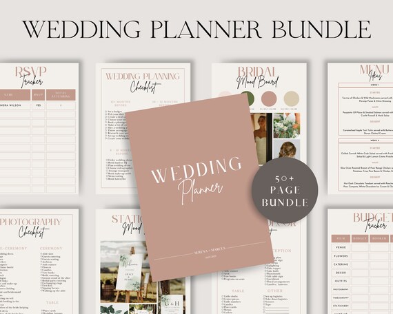 Wedding Checklist Planner Bundle, Wedding Planning Checklist, Marriage Planning Timeline, Bridal Checklist, Wedding Organizer Checklist