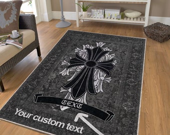 Custom Text Area Rug, Personalized Decoration Gift,