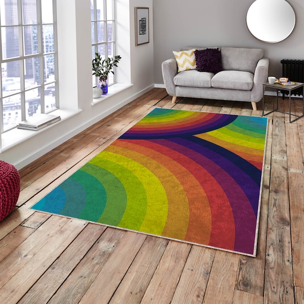 Colorful Rainbow Rug, Kids-room Decoration, Colorful rug