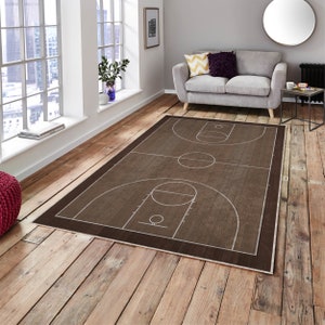 Basketball Court Rug, Basketballplatz-Teppich, Kids Room Area Rug, Teppich für Kinderzimmer
