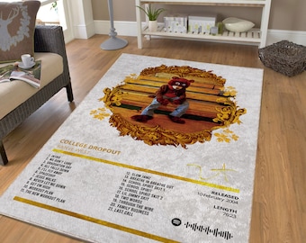 The College Dropout Album Cover Rug,  Music Decoration, Custom Album Song List Decor