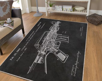 Tappeto decorativo per area AR 15, tappeto brevettato AR-15 per soggiorno, tappeto decorativo per pistola