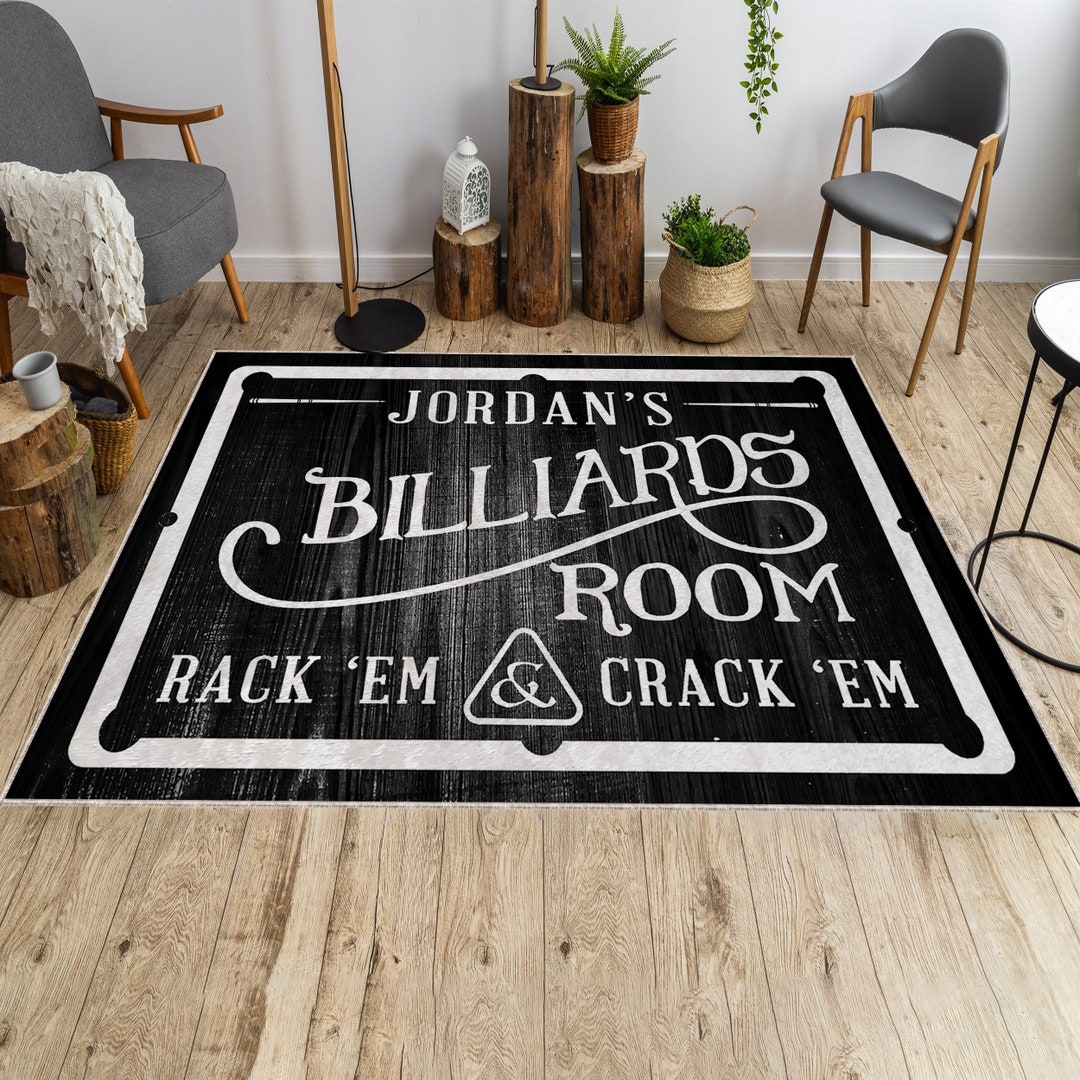 Custom Billiards Room Rug: Personalized Man Cave Decor - Etsy