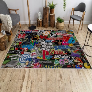 Alfombra para habitación de gamer, decoración para habitación de gamer, regalo para novio, alfombra para gaming