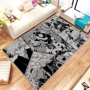 Manga Decortaion Rug, Dope Anime Gift, Custom Christmas Gift