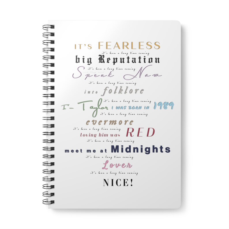 Taylor Swift Spiral Notebook, Taylor Swiftie Merch, the Eras Tour Intro