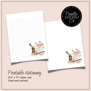 Printable Stationery lined paper | Printable Writing Paper with a vintage letter | Letter Writing Paper | Personalized notepad