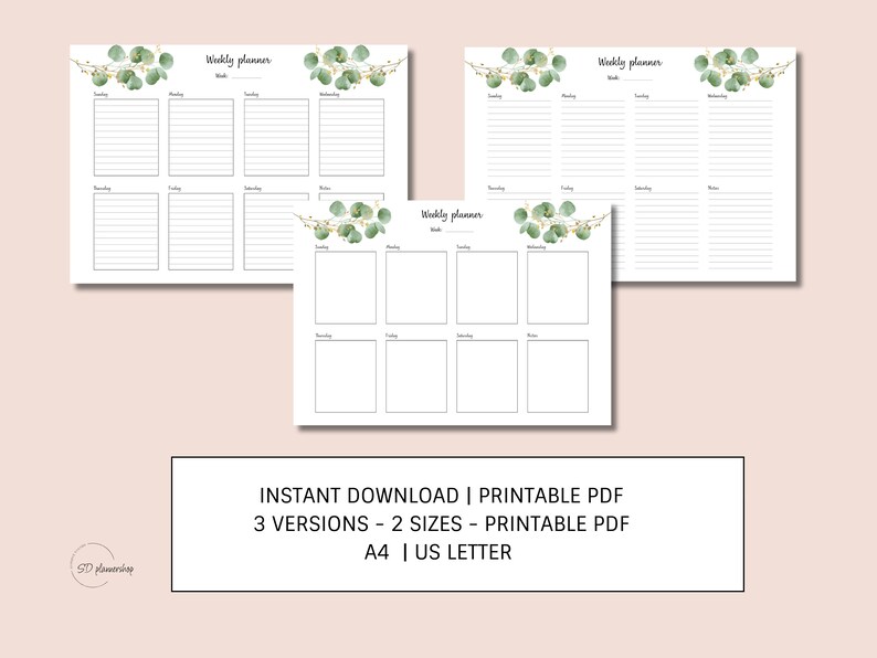 Weekly Planner Printable to Do List Weekly Planner - Etsy