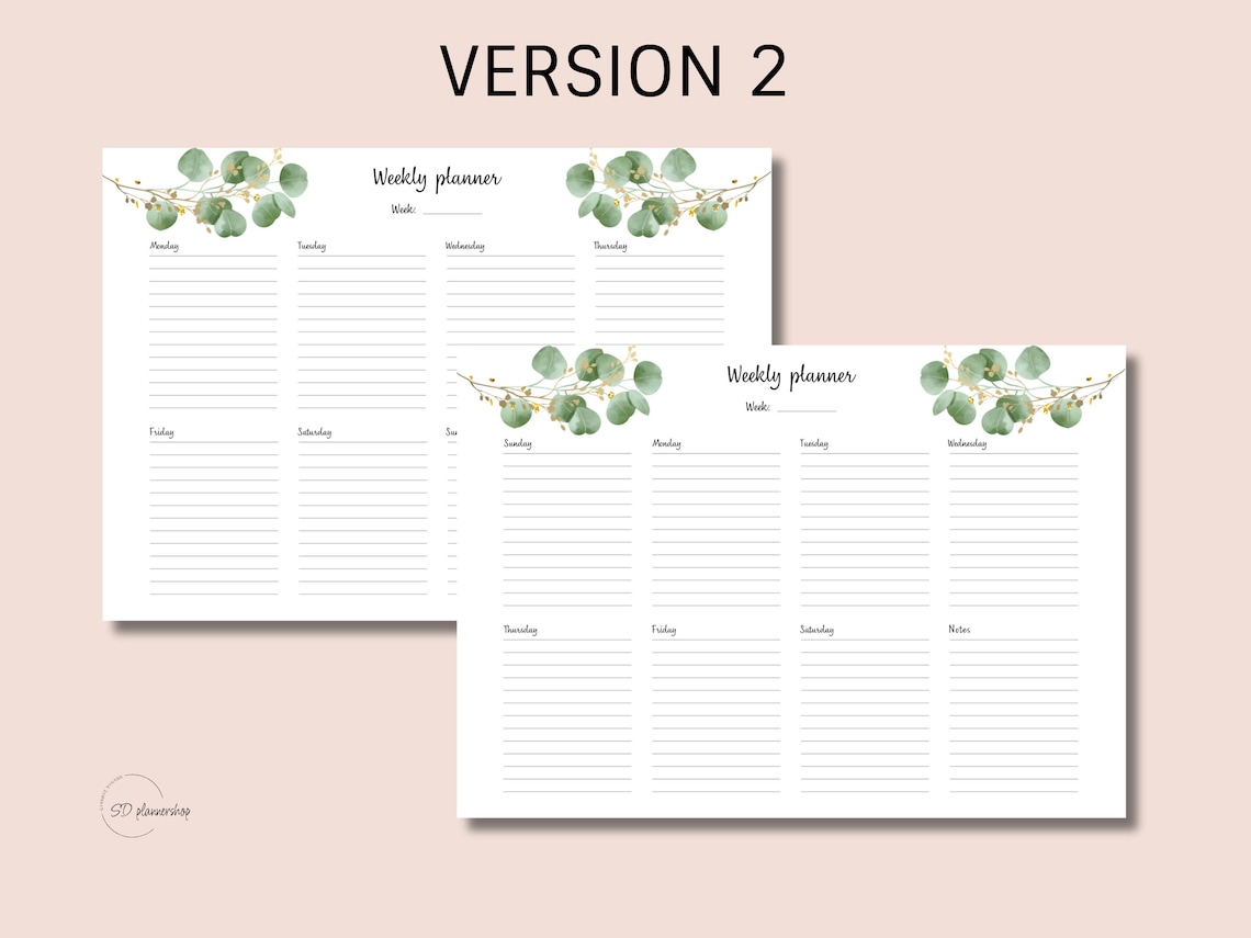 Weekly Planner Printable to Do List Weekly Planner - Etsy