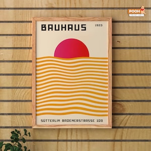 Arte de pared Bauhaus, arte de pared enmarcado, mediados de siglo, decoración del hogar, impresión geométrica, arte de pared retro, cartel de alta calidad, impresión abstracta de Bauhaus, arte de lienzo