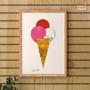 Andy Warhol Banana Poster,Digital Wall Art,Mid Century Modern,Ice Cream Poster,Vintage Andy Warhol,Gift Ideas,Kitchen Print,Birthday Gift