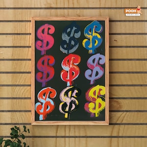 Andy Warhol Dollars Poster,Modern Wall Art,Art Objects,Wall Art,Home Decor,Gallery Wall,Vintage Print,Gift Ideas,Retro Print,Birthday Gift