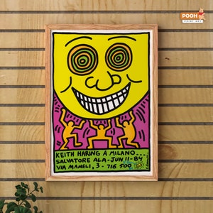 Keith Haring Wall Art,Exhibition Poster,Keith Haring,Urban Art,Canvas Print,Office Decor,Birthday Gift,Art Objects,Abstract Print,Home Decor