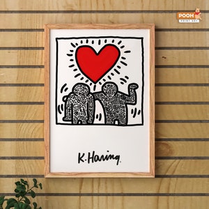 Keith Haring Love Print,Keith Haring,Living Room Poster,Pop Art,Exhibition Poster,Street Art Print,Canvas Print,Gift İdeas,Retro Wall Art