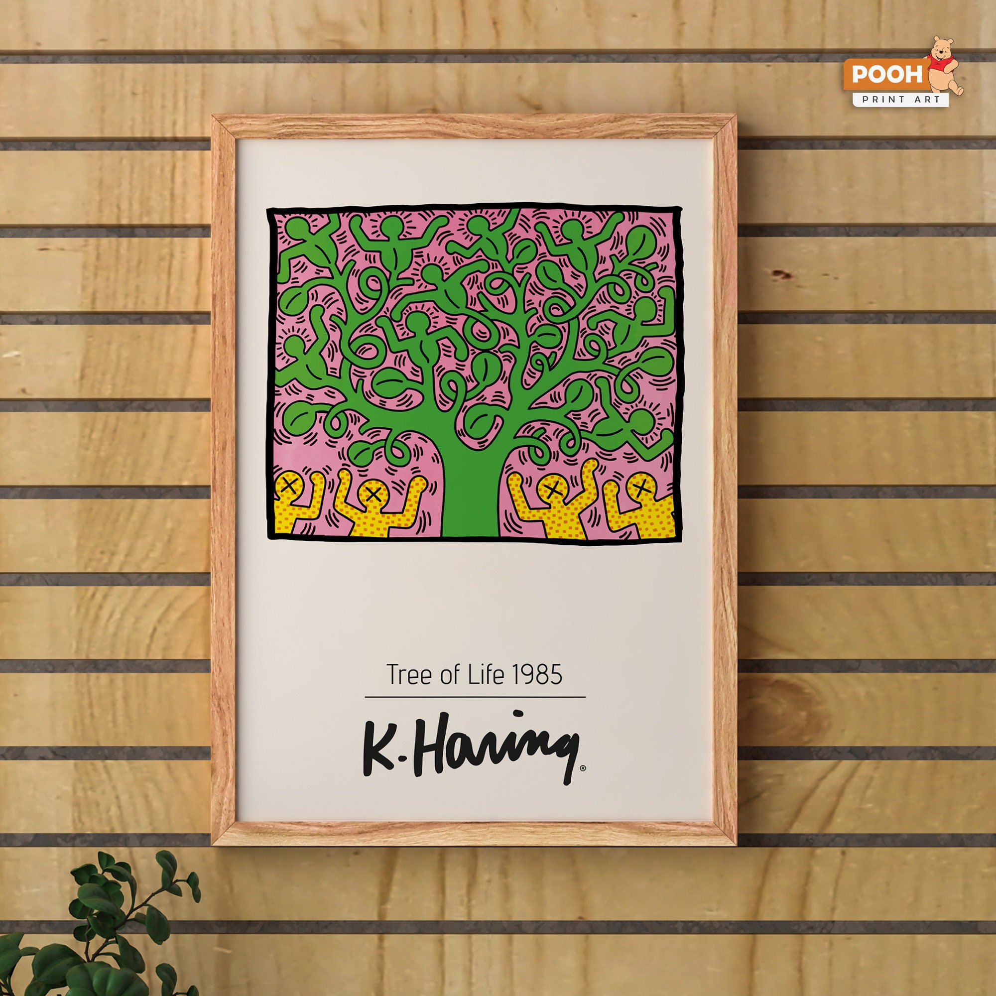 額装品/Tree of Life 1985 キース ヘリング/アートポスター Keith Haring Tree of Life - Etsy