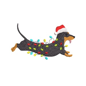 Dachshund Christmas Embroidery Machine,Dachshund New Year Embroidery Design,Dachshund Mom