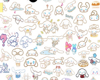 Kawaii Character Collection svg png pdf bundle, - archivos de corte cricut, silueta y sublimación, Hello Svg, Kitty Svg, Melody, Cute