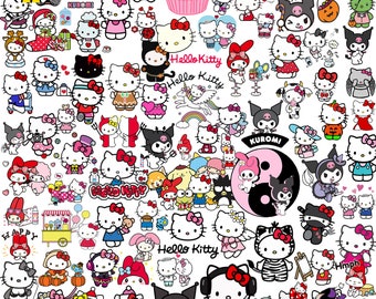 Kawaii Kitty S4nrio - Svg - Layered - Bundle - Sticker - Cartoon - Image Files - Digital Prints - Hello Svg - Kitty Svg - Cricut Svg SVG