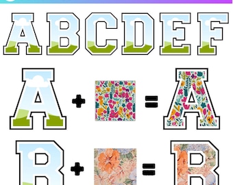 Canva Alphabets Template, Canva Alphabet Font, Varsity Canva Template, Your Own Pattern, Easy Drag and Drop, Editable Canva Letters template