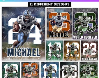 10+ Football Poster Canva Editable Template, Football Senior Night Banners, Senior Sports Background & Digital Backdrop, Digital Download