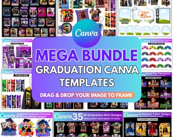 Graduation shirt template Mega Bundle, Graduation Editable Design, Yearbook Ad Template, Graduation Newspaper, Graduation Stole 2026