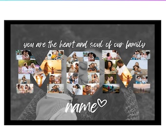 Mom Photo Collage, Mom Canva Frame Template, Mother Day Gift, Mom Photo Frame,  Drag and Drop, Best Mom in the World,, Edit In Canva, Pdf