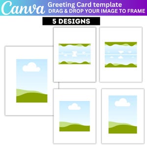 Modelo de cartão de felicitações Canva, modelo de cartão para impressão, modelo de cartão de convite, arrastar e soltar Canva, cartão Canva editável, download instantâneo