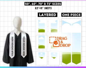 Graduation Stole Template Canva Editable Graduation Stole Template Sublimation Graduation Stole PNG Blank Template Graduation Stole SVG PDF