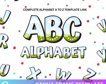 Canva Editable Alphabet Letters Template, Canva Drag & Drop Photos Retro Letters, Font Canva Frames, Fillable Frame, Mystique Dots Fonts